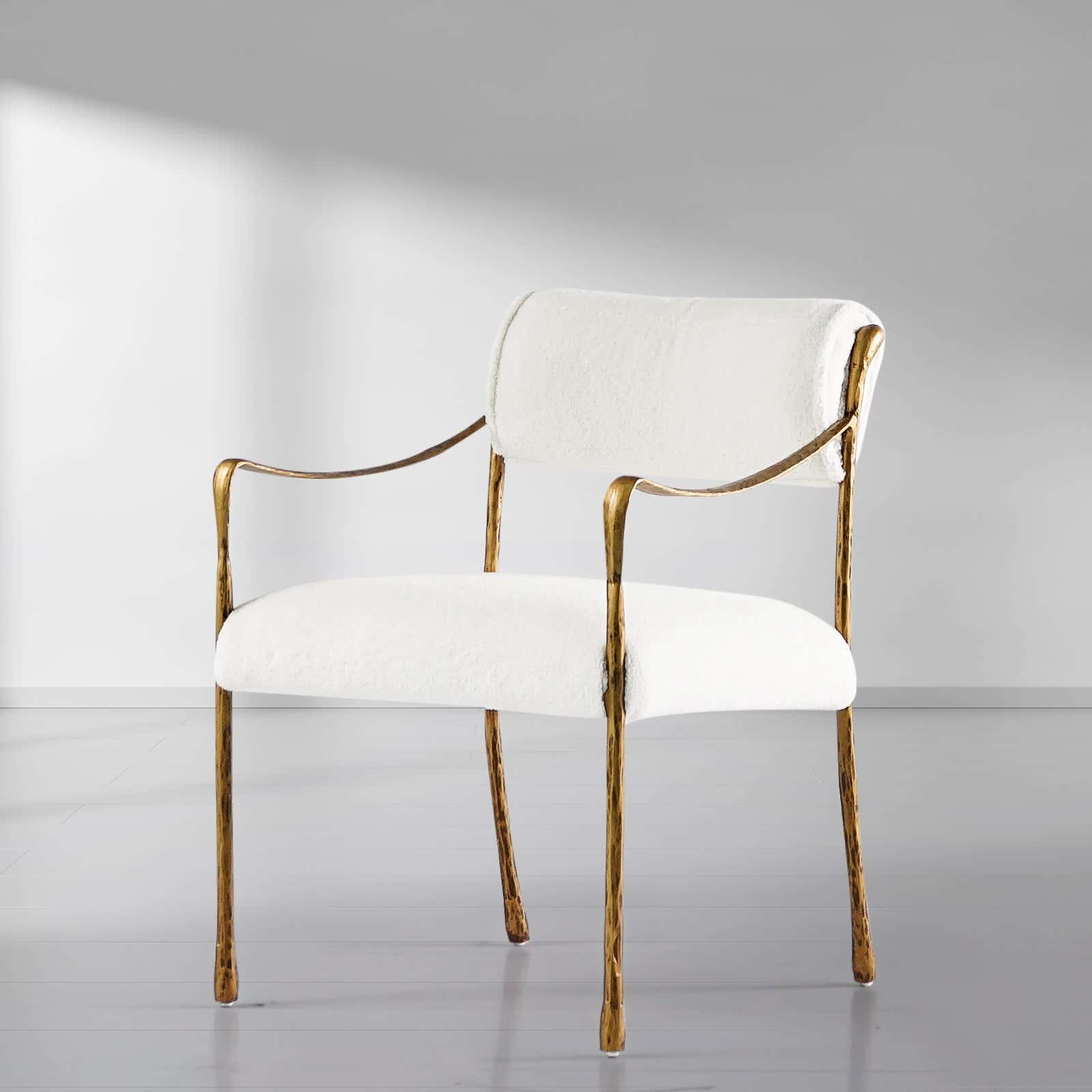 Hand-Forged Metal Retro Copper Iron Frame Dining Chair