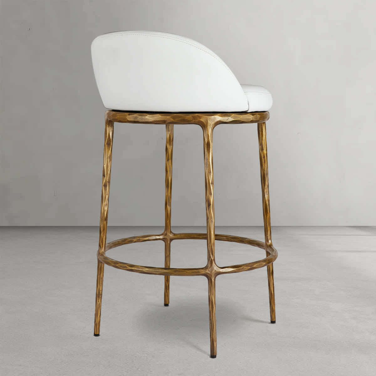 Hand-Forged Metal Bar Swivel Counter Stool