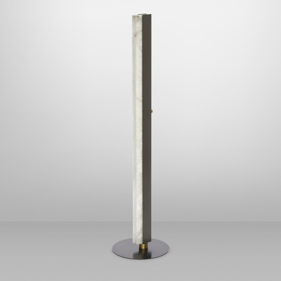 Artes Floor Light - Alabaster, Satin Brass & Bronze