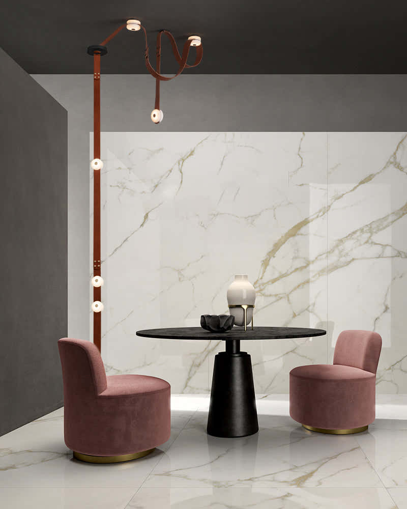 Mini Alabaster Floor-to-Ceiling Lighting