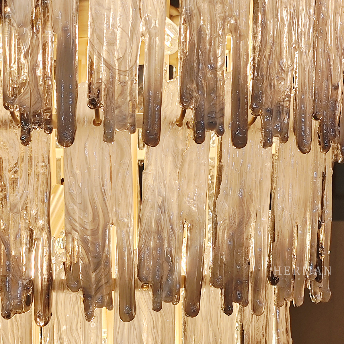 Saint Roch Modern Glass Chandelier [S/L] - [Brass & Glass]