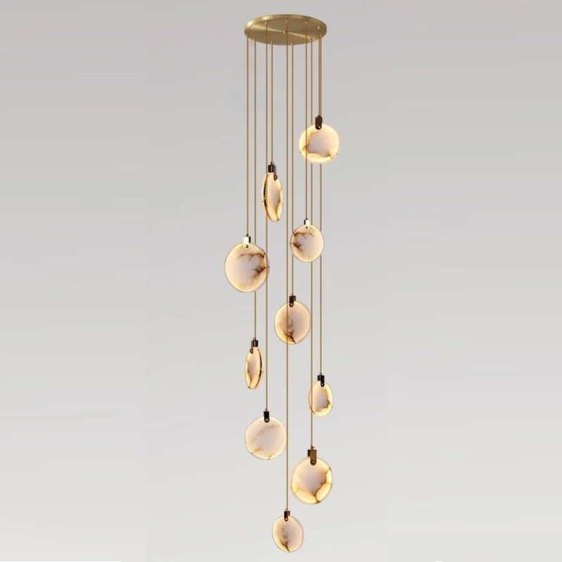 Alabaster Long Staircase Chandelier 5 styles