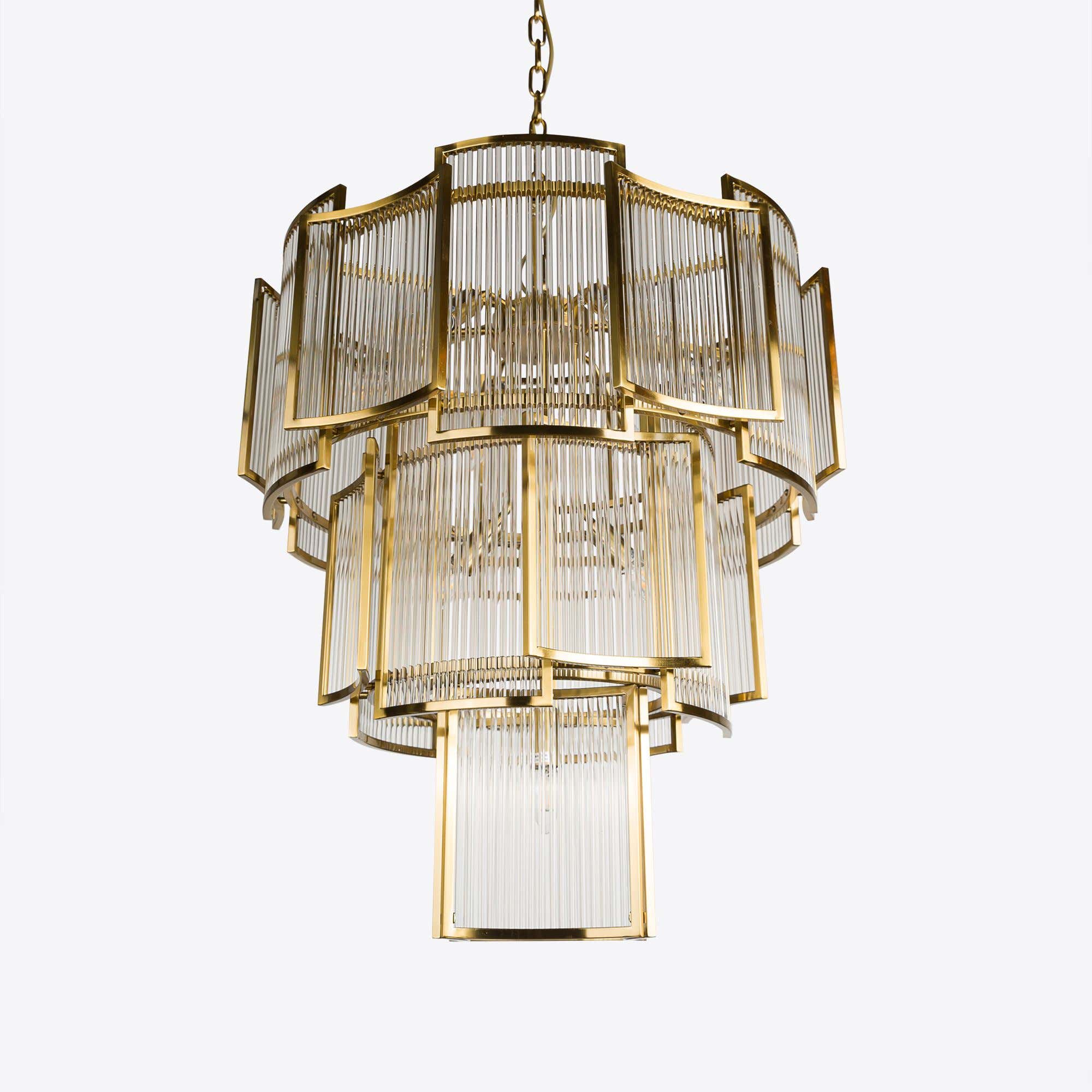 Brass Monte Carlo Grande Chandelier 26.8"