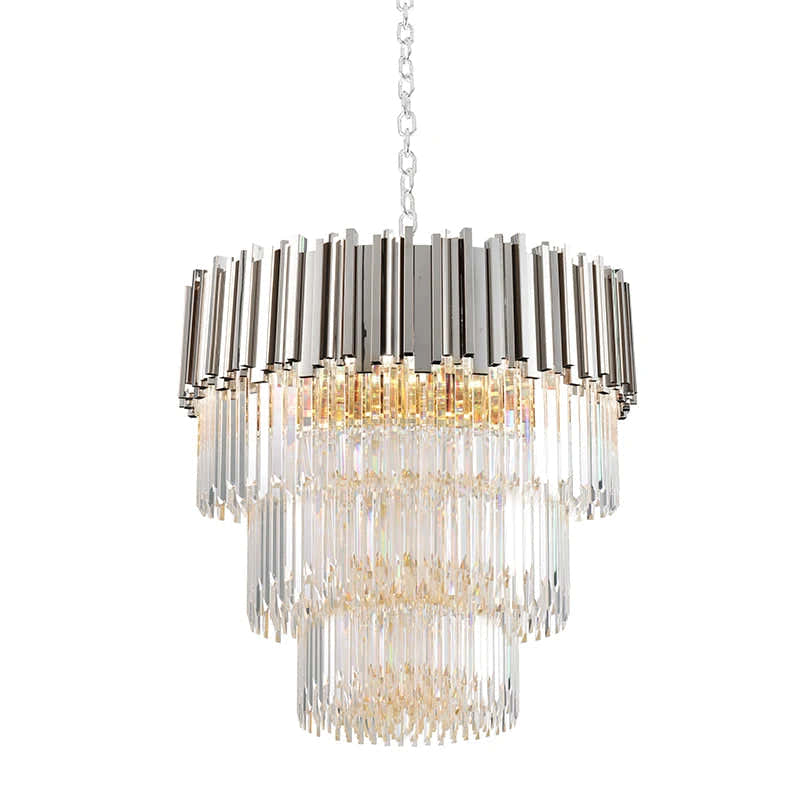 Enoch Three Tier Gold Plated Crystal Chandelier
