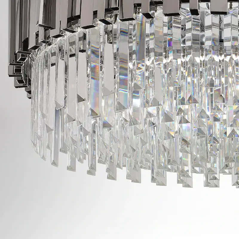 Enoch Gold Plated Round Crystal Chandelier