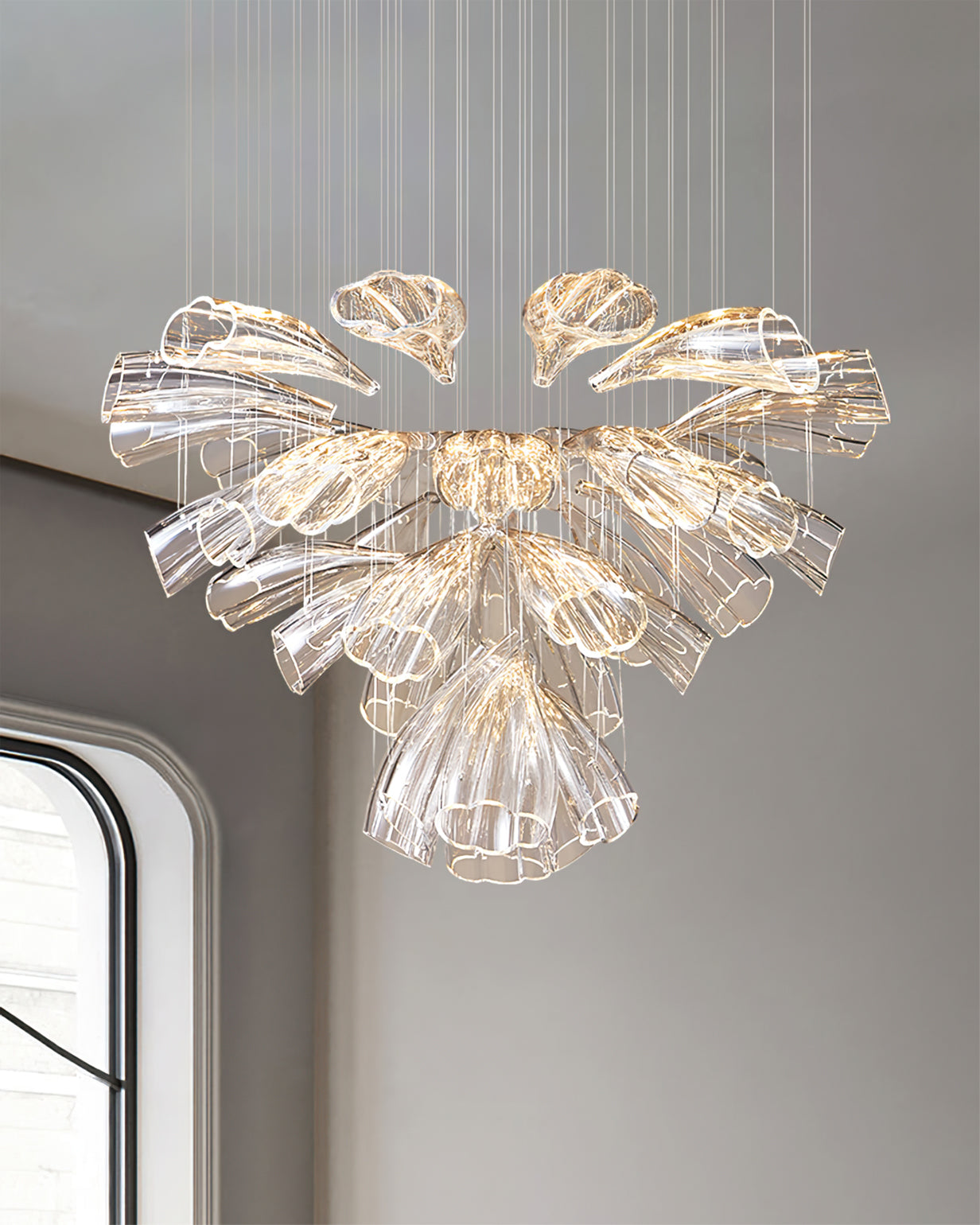 Glass Lotus Chandelier