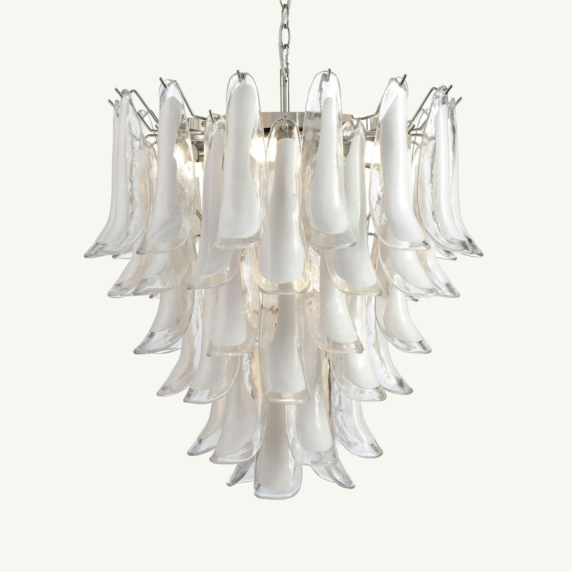 Luna Chandelier White Small Handblown Glass