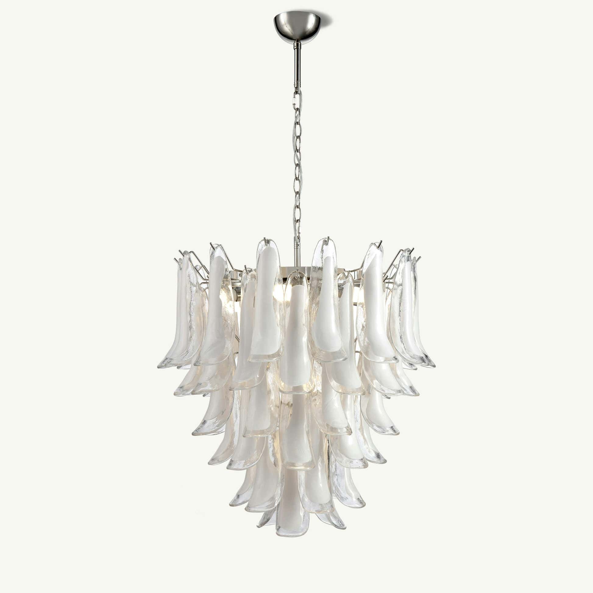 Luna Chandelier White Small Handblown Glass