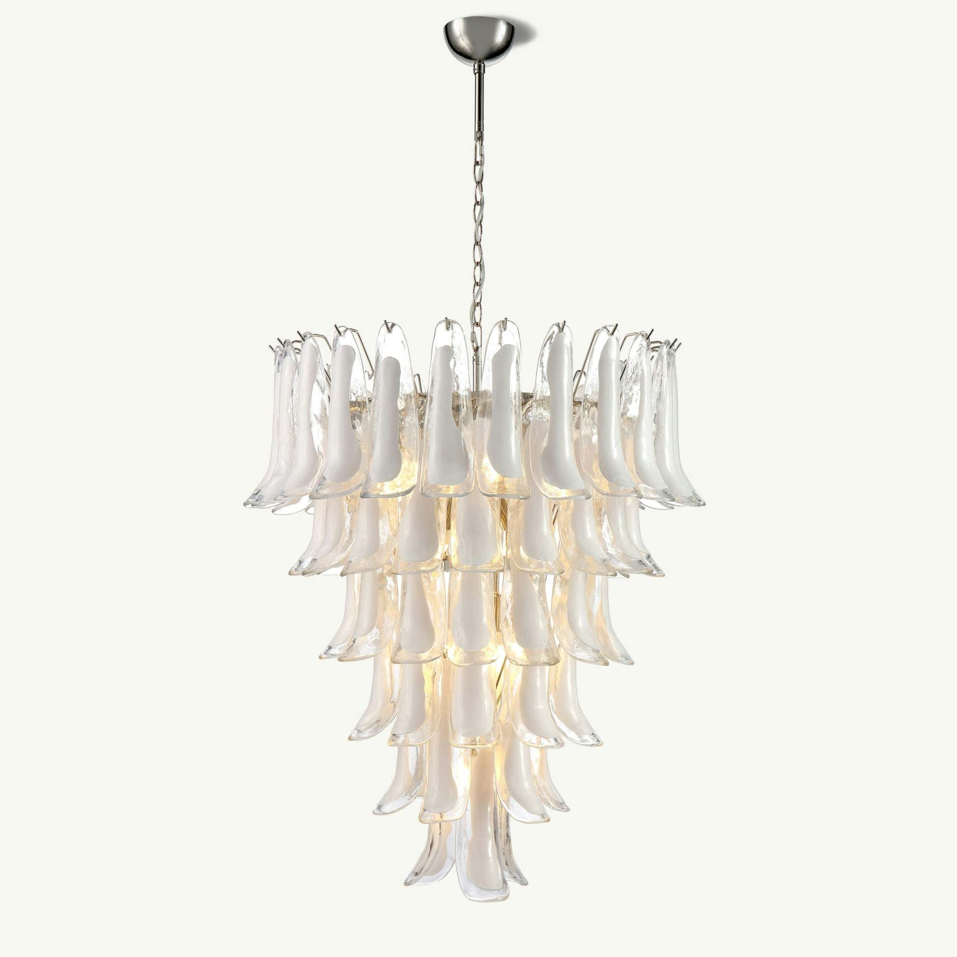 Luna Chandelier White Handblown Glass
