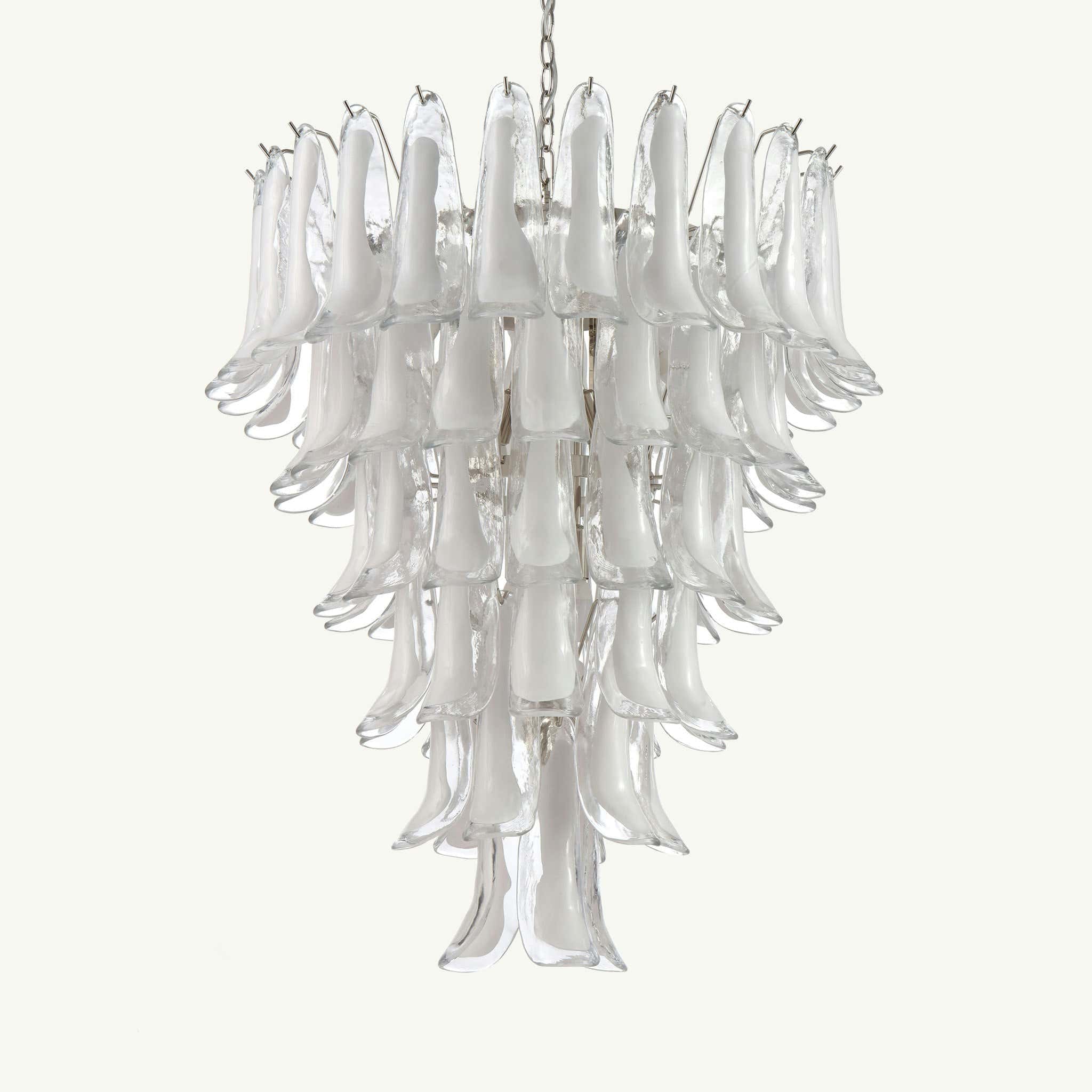 Luna Chandelier White Handblown Glass