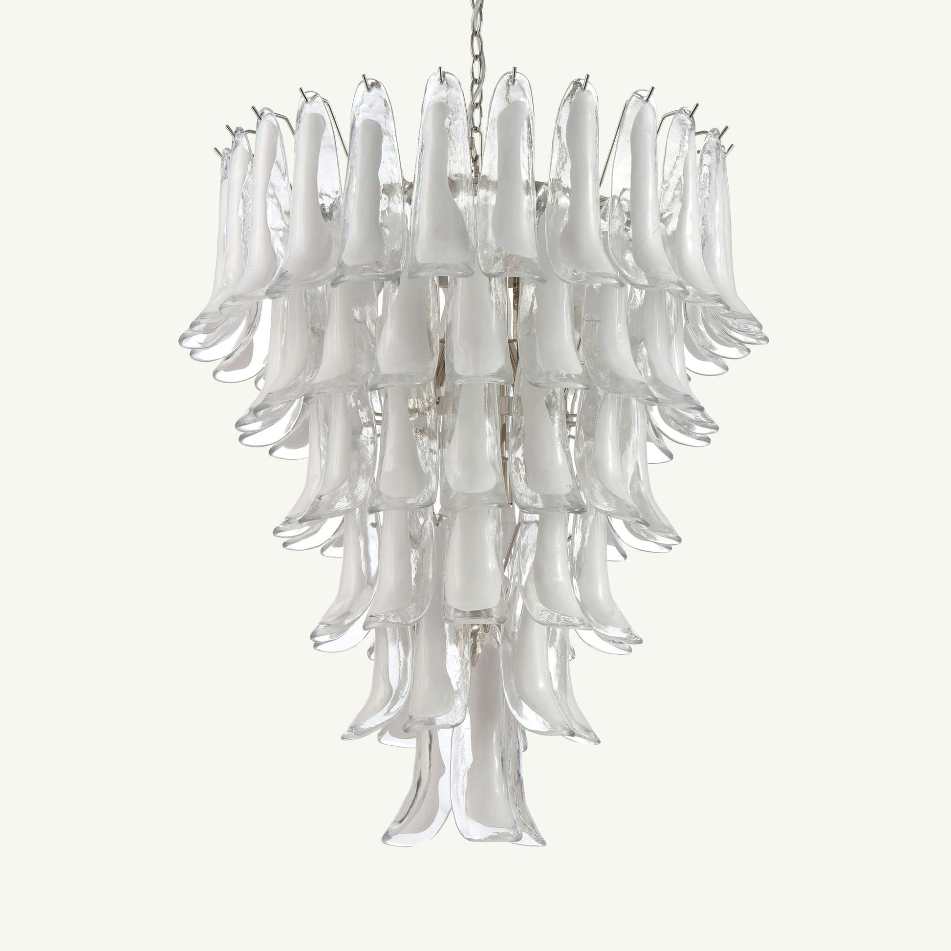 Luna Chandelier White Handblown Glass