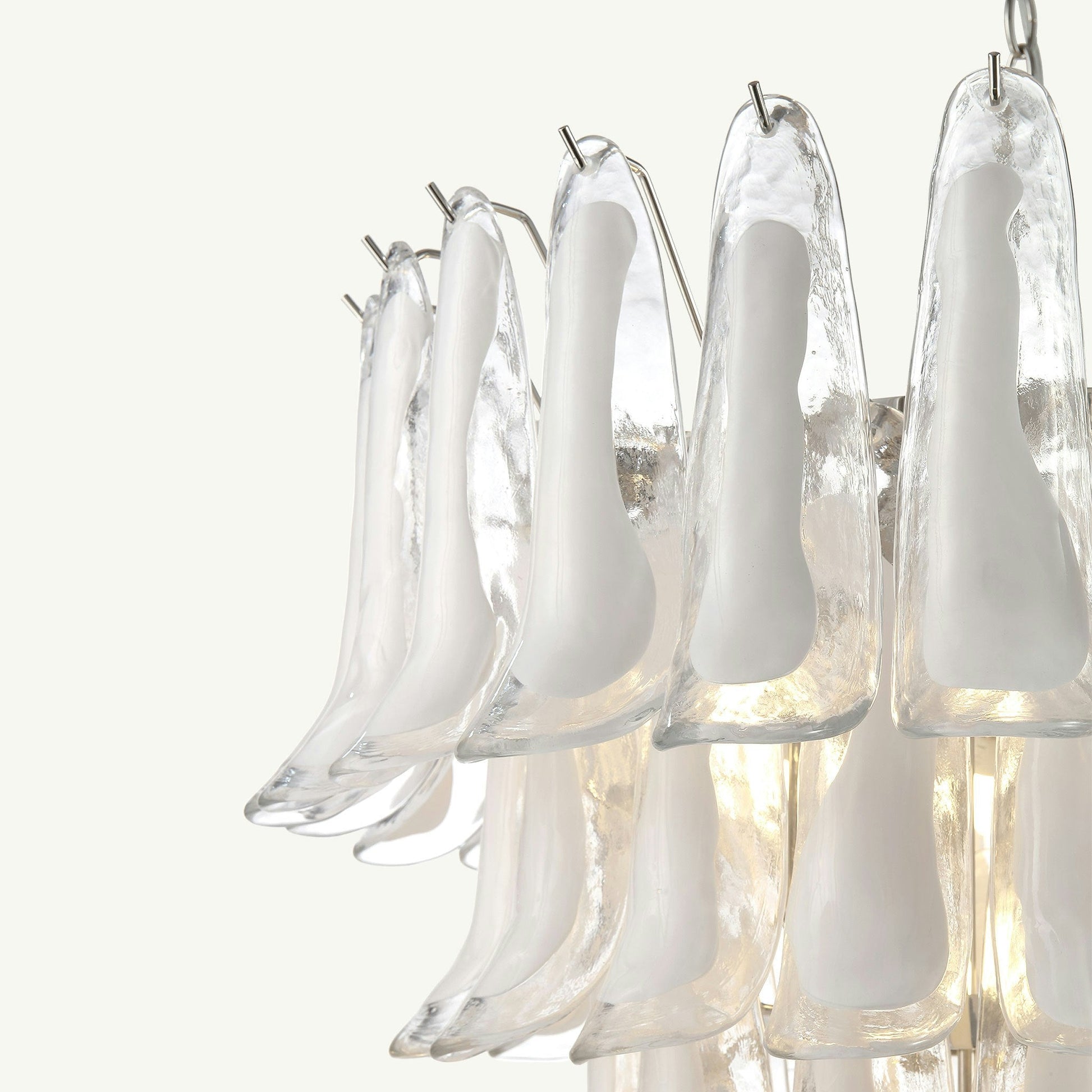 Luna Chandelier White Small Handblown Glass