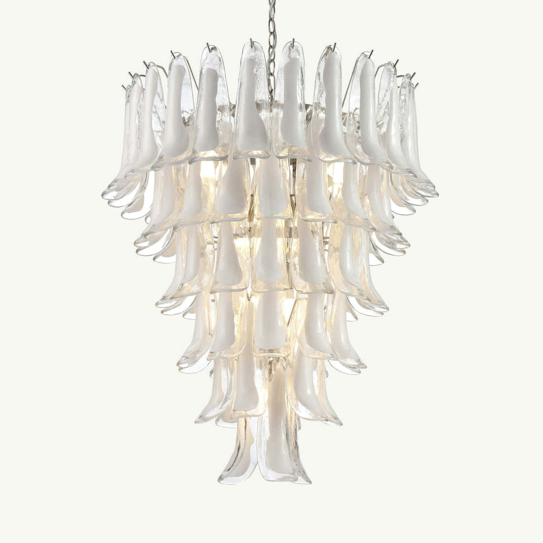 Luna Chandelier White Handblown Glass