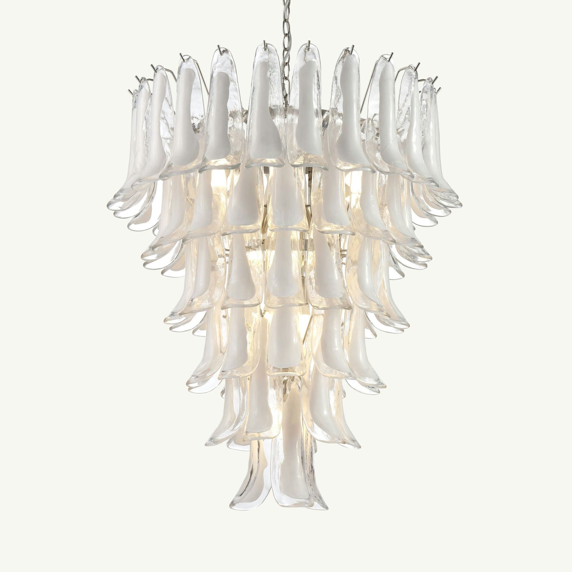 Luna Chandelier White Handblown Glass