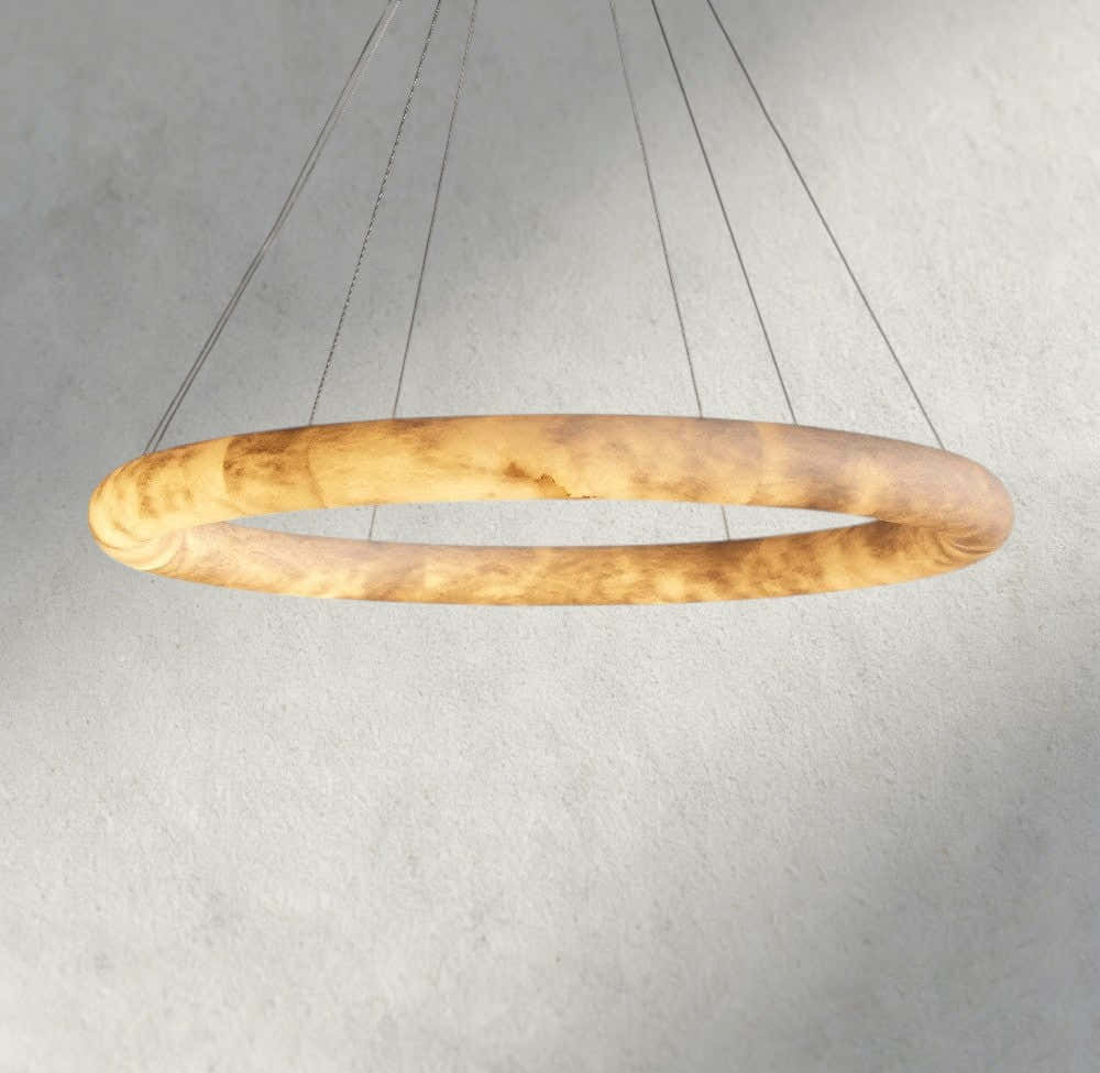 Halima Halo Alabaster Chandelier