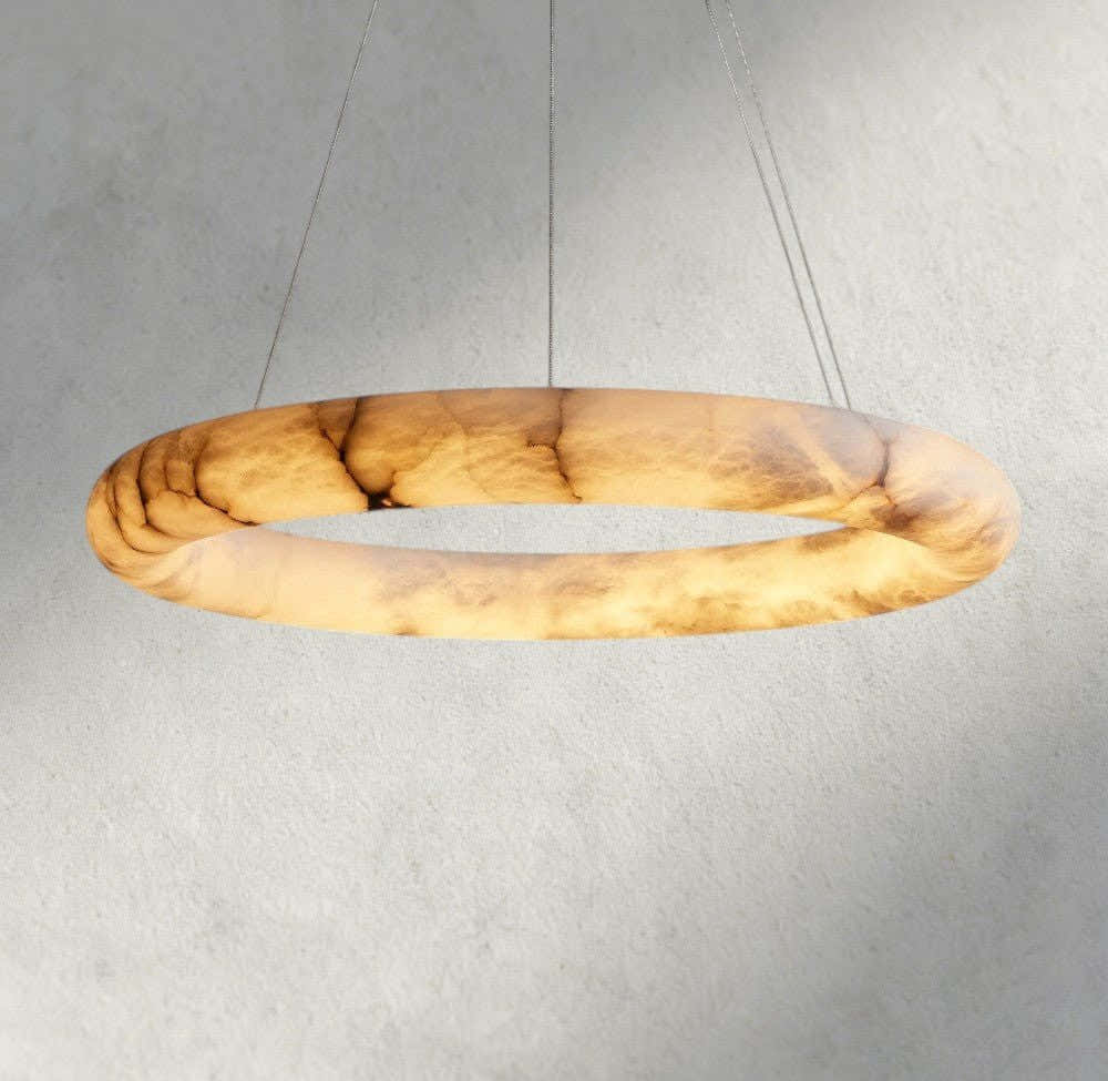 Halima Halo Alabaster Chandelier