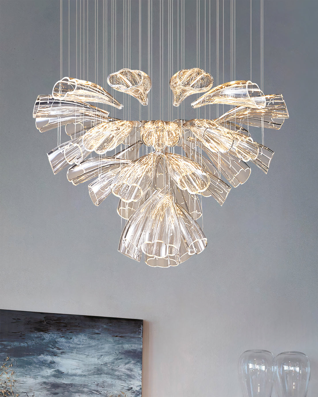 Glass Lotus Chandelier