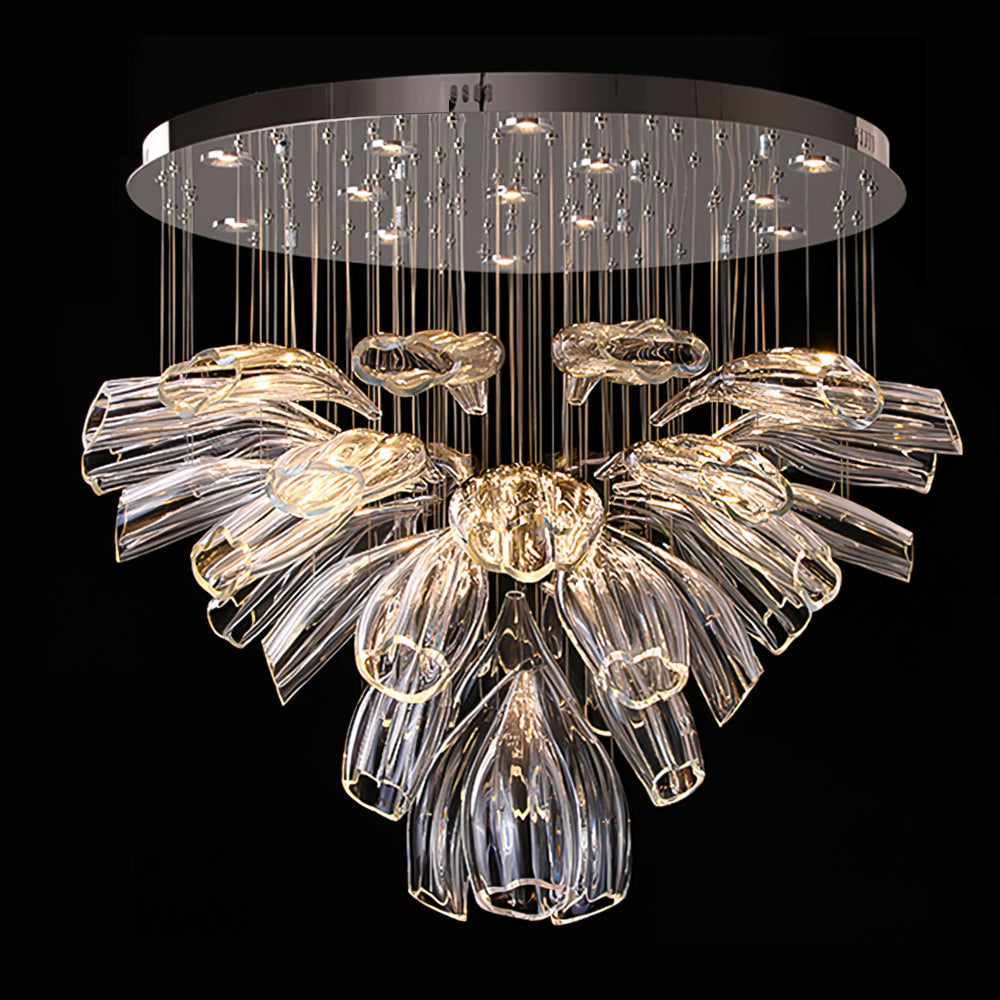 Glass Lotus Chandelier