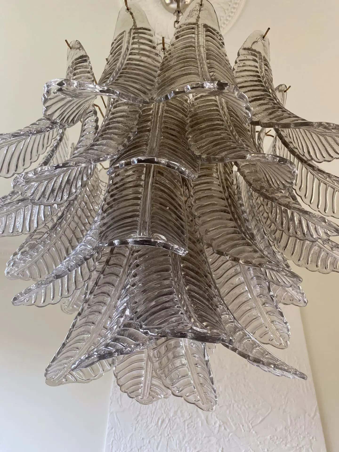 Murano Chandelier – 36 glass leaves – Smoked