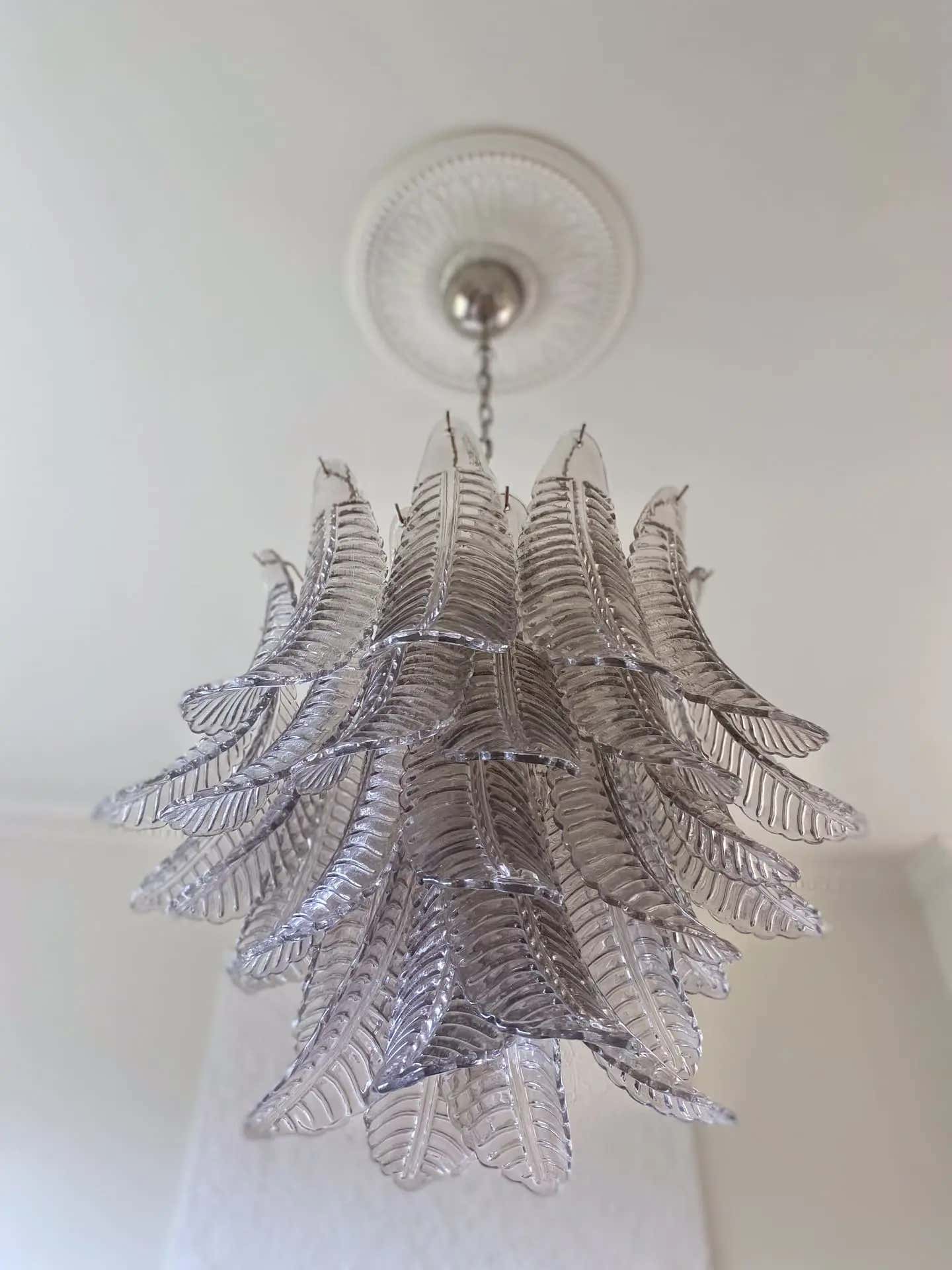 Murano Chandelier – 36 glass leaves – Smoked