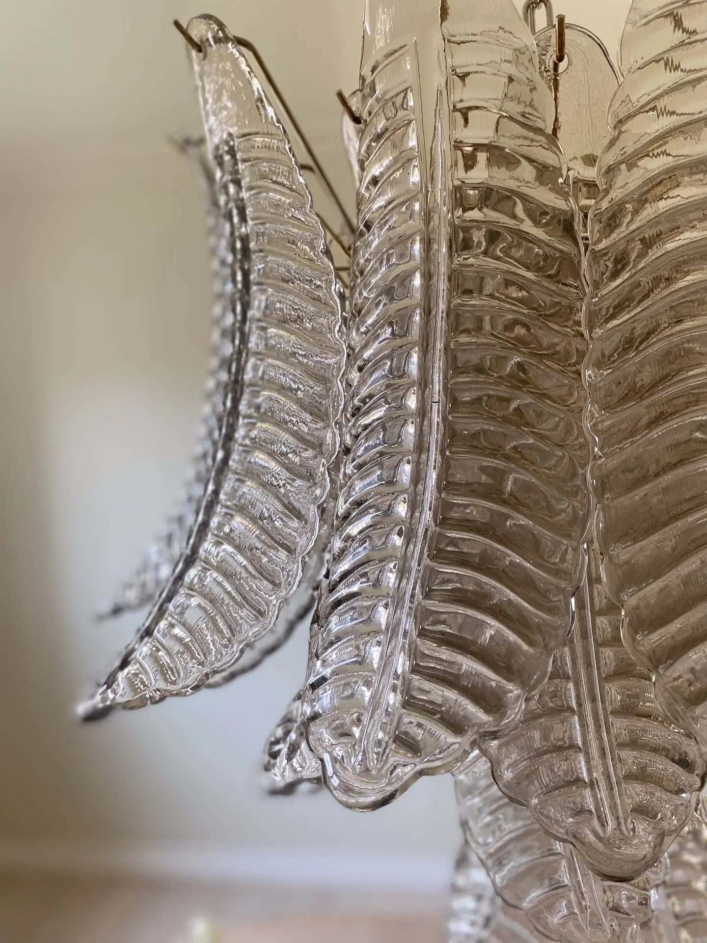 Murano Chandelier – 36 glass leaves – Smoked