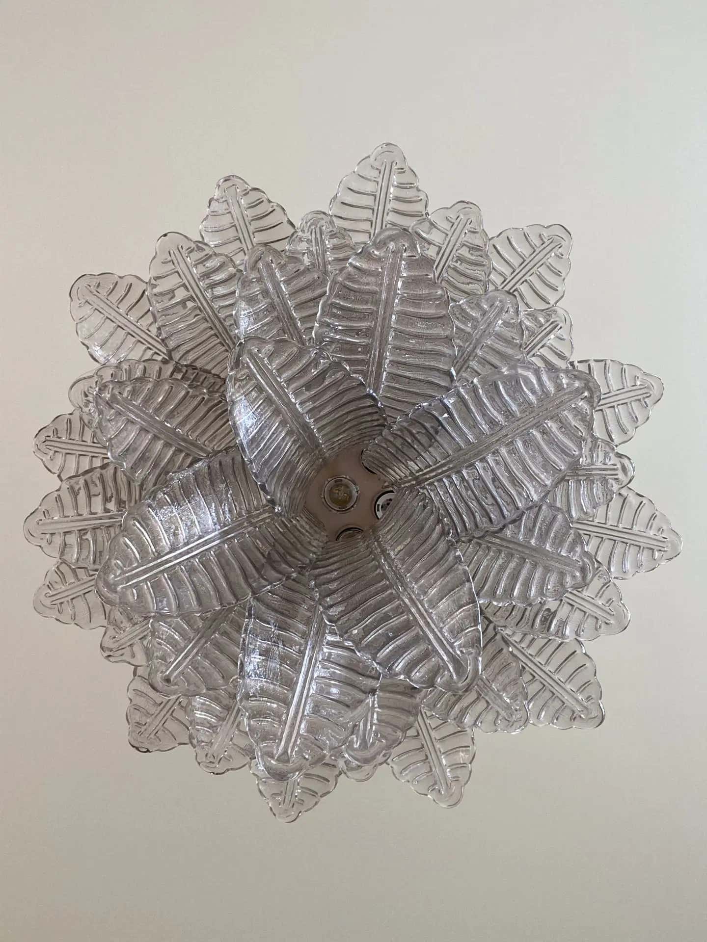 Murano Chandelier – 36 glass leaves – Smoked