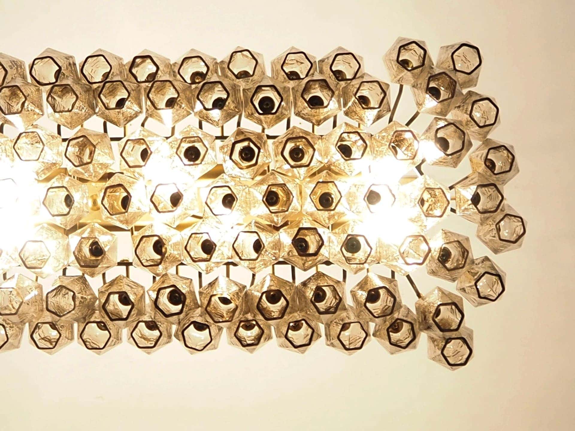 Murano Chandelier 29.5"W – Poliedri – 84 glasses – Smoked
