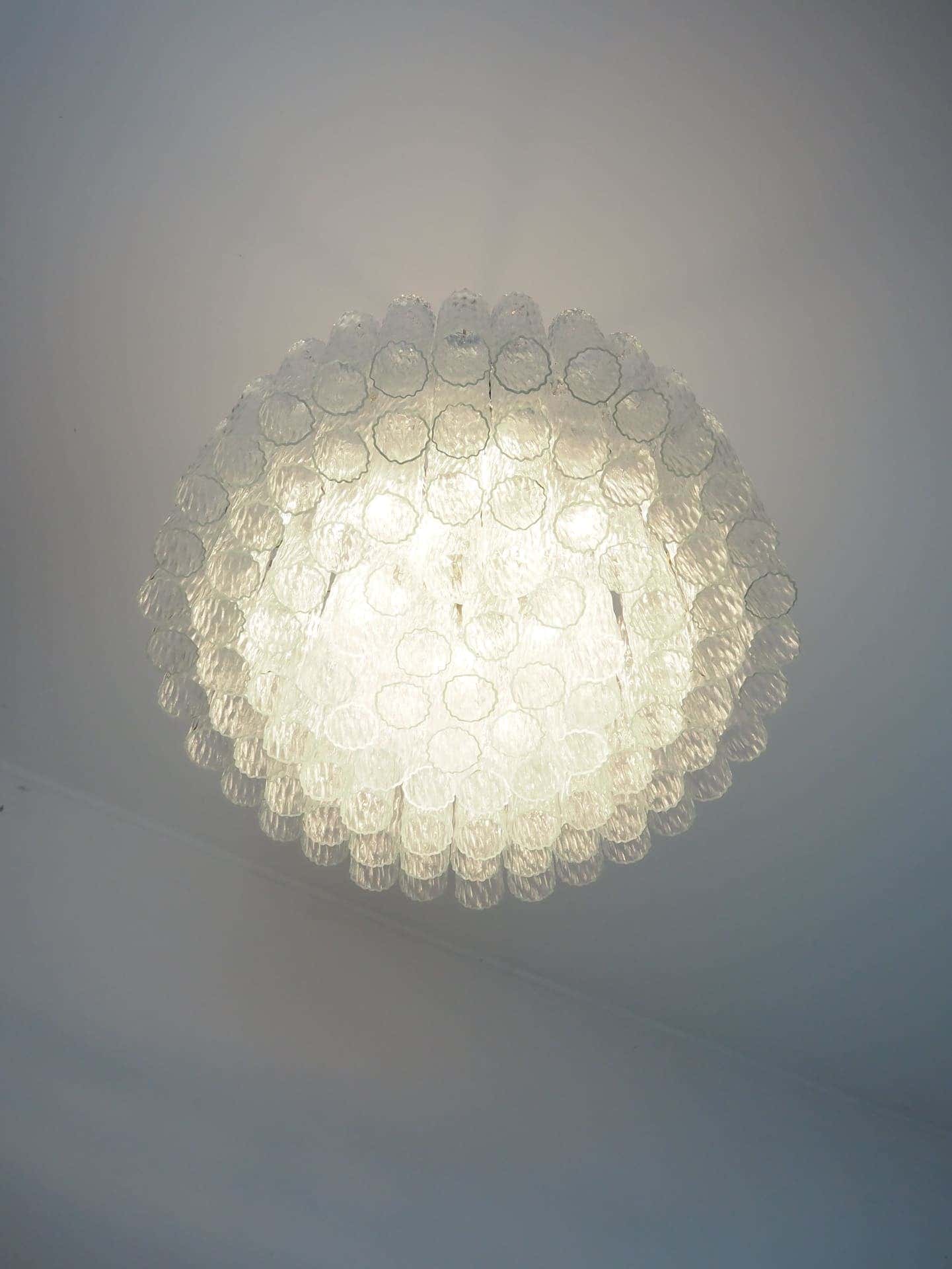 Murano Chandelier – 101 Tuber – Textured – Transparent