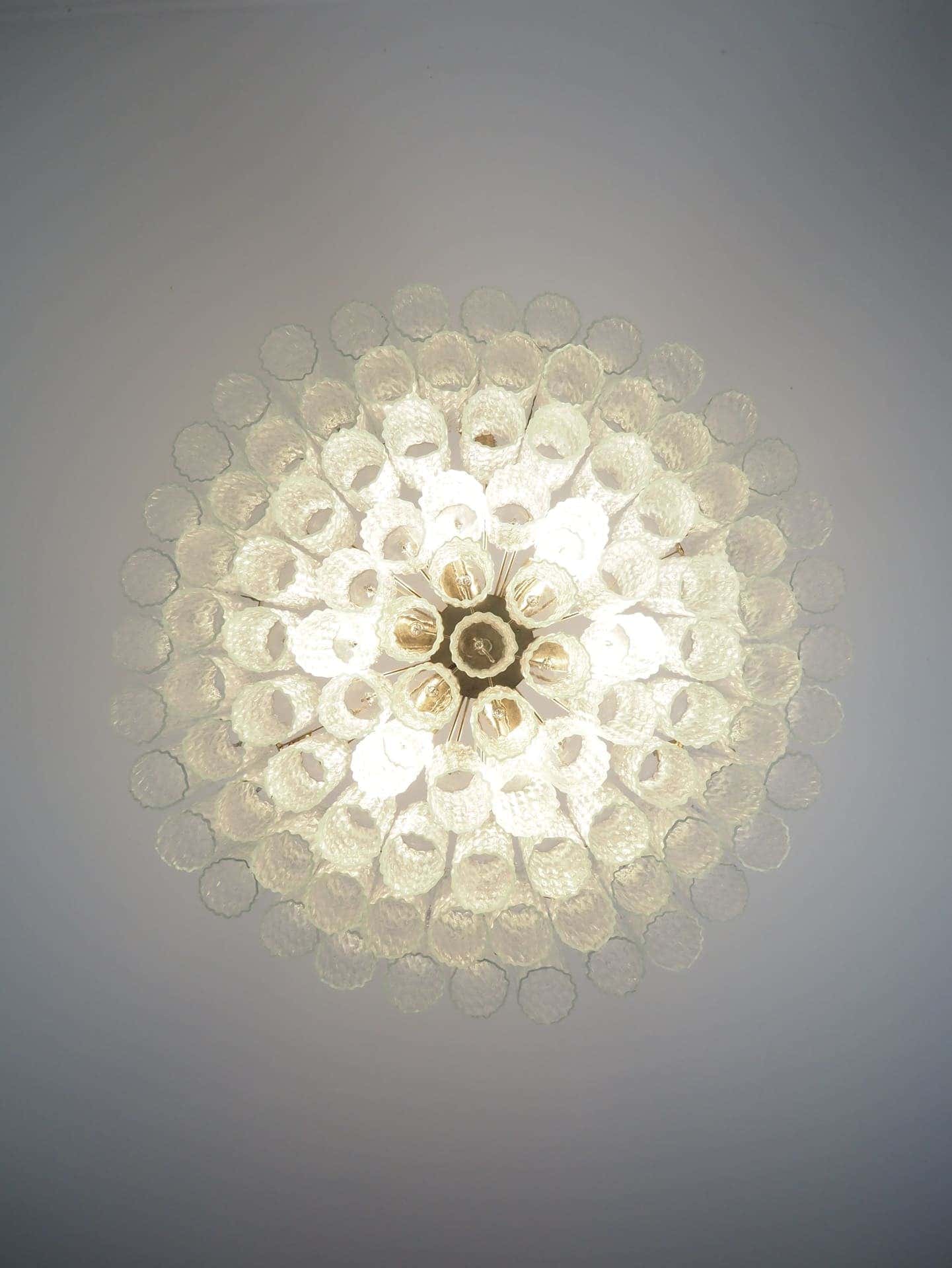 Murano Chandelier – 101 Tuber – Textured – Transparent