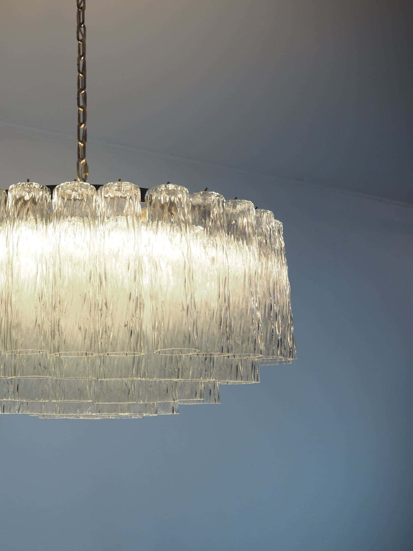 Murano Chandelier – 101 Tuber – Textured – Transparent