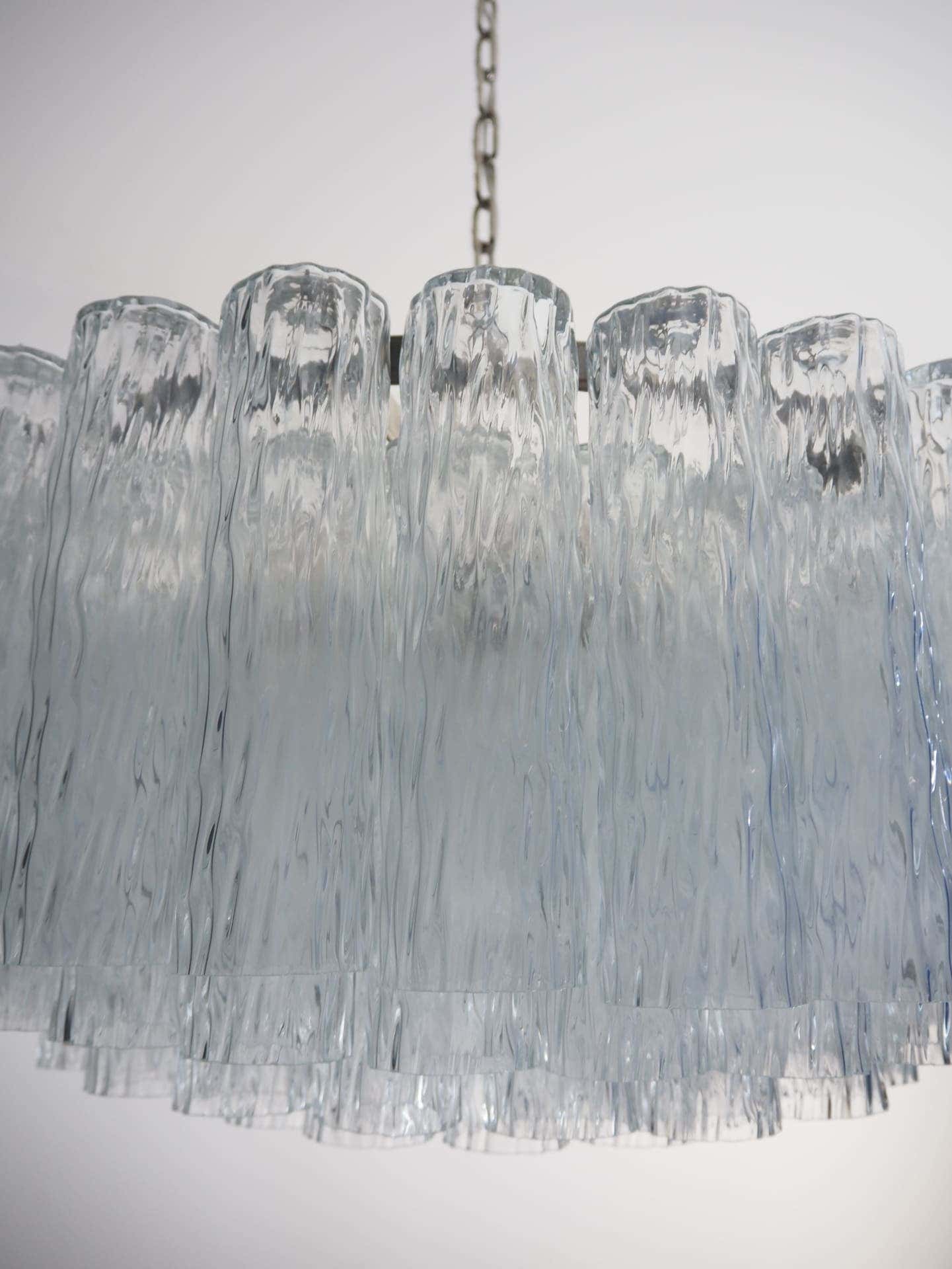 Murano Chandelier – 101 Tuber – Textured – Transparent