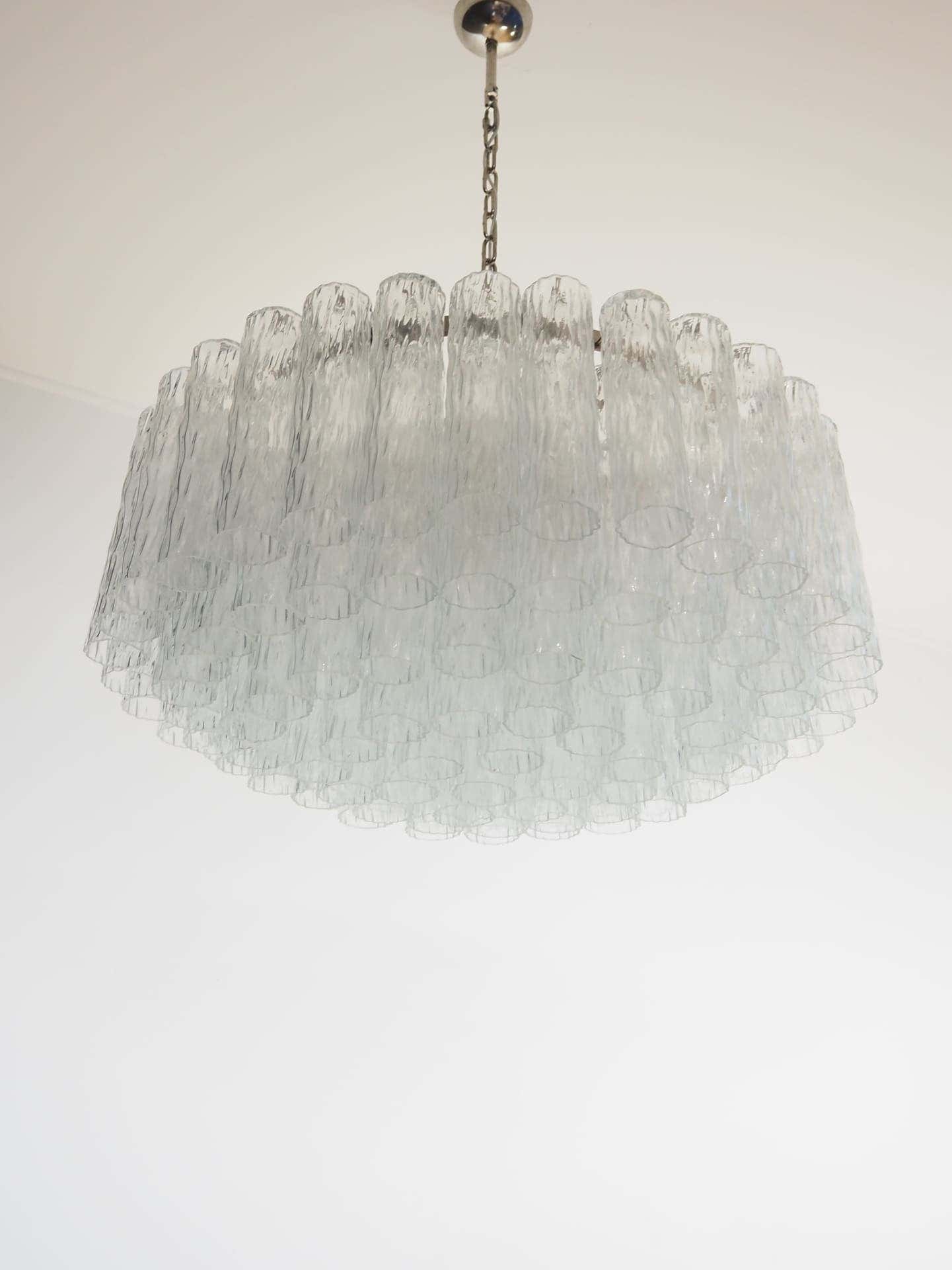 Murano Chandelier – 101 Tuber – Textured – Transparent