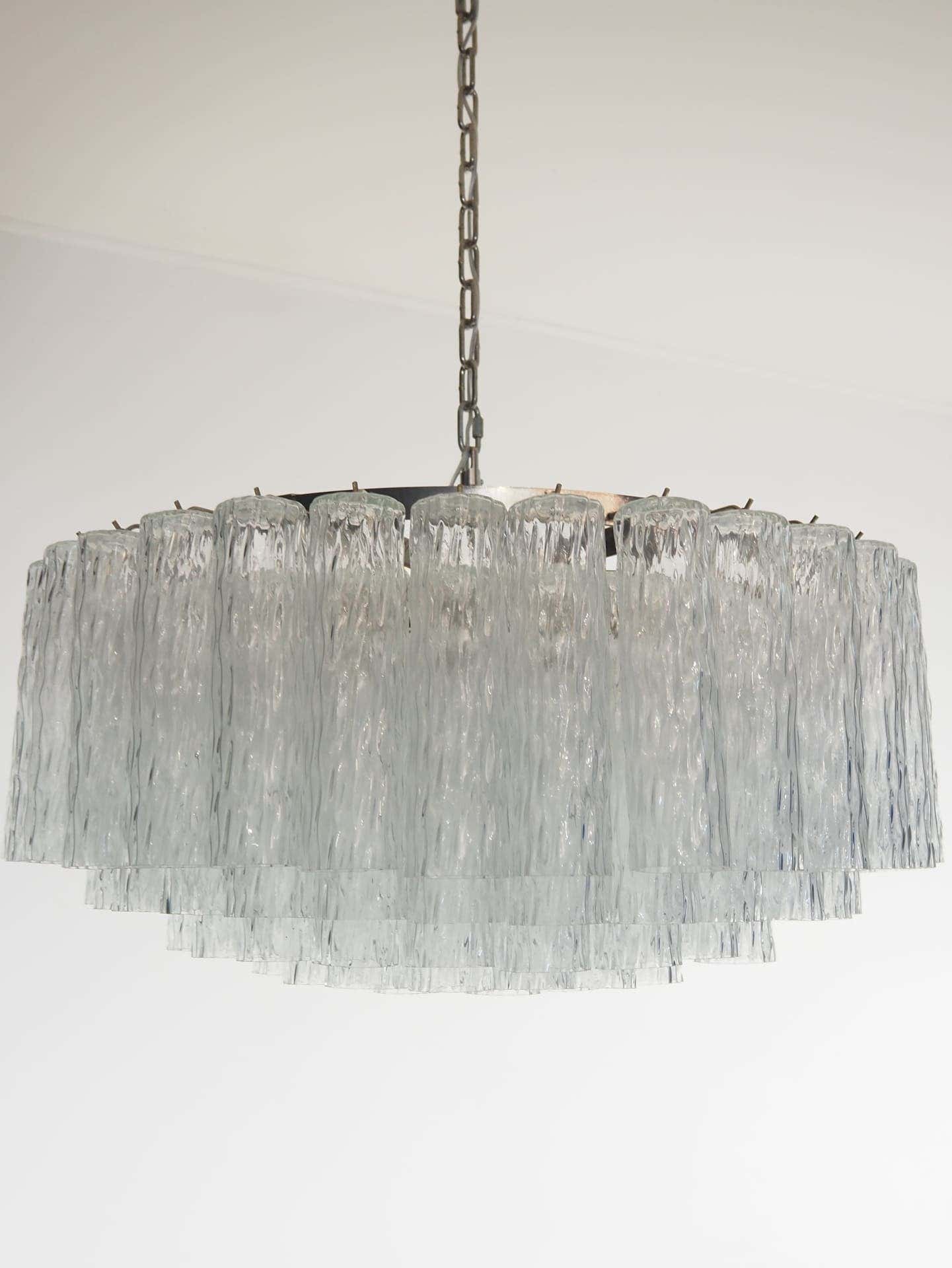 Murano Chandelier – 101 Tuber – Textured – Transparent