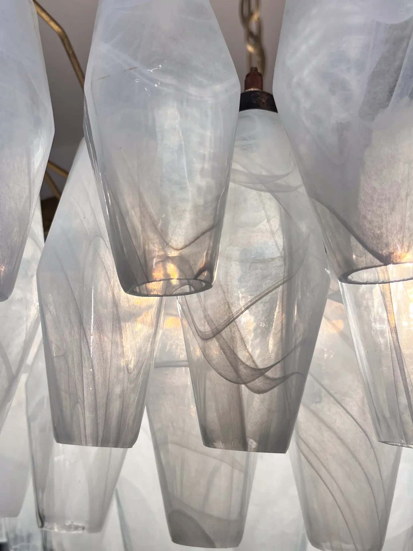 Murano Chandelier – Poliedri – 185 glass – White Alabaster