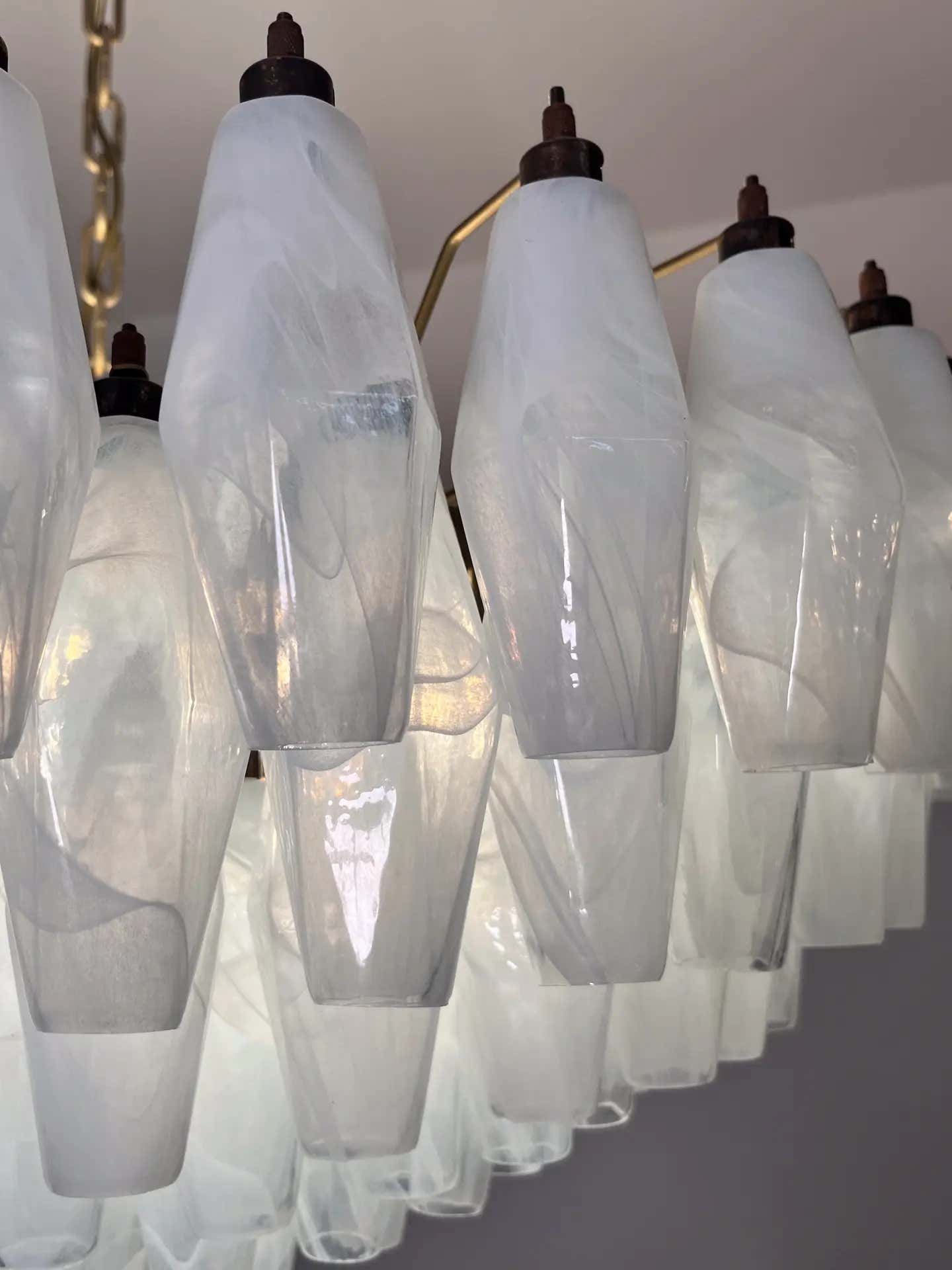 Murano Chandelier – Poliedri – 185 glass – White Alabaster