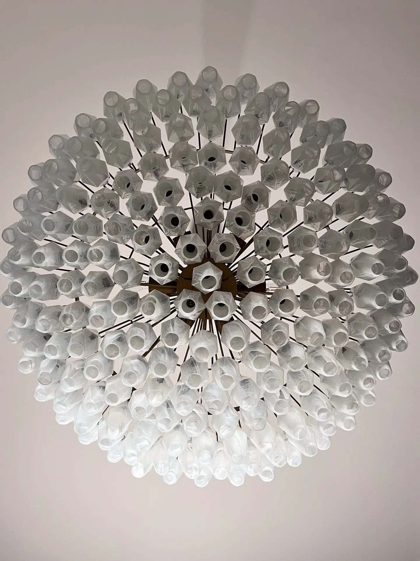 Murano Chandelier – Poliedri – 185 glass – White Alabaster