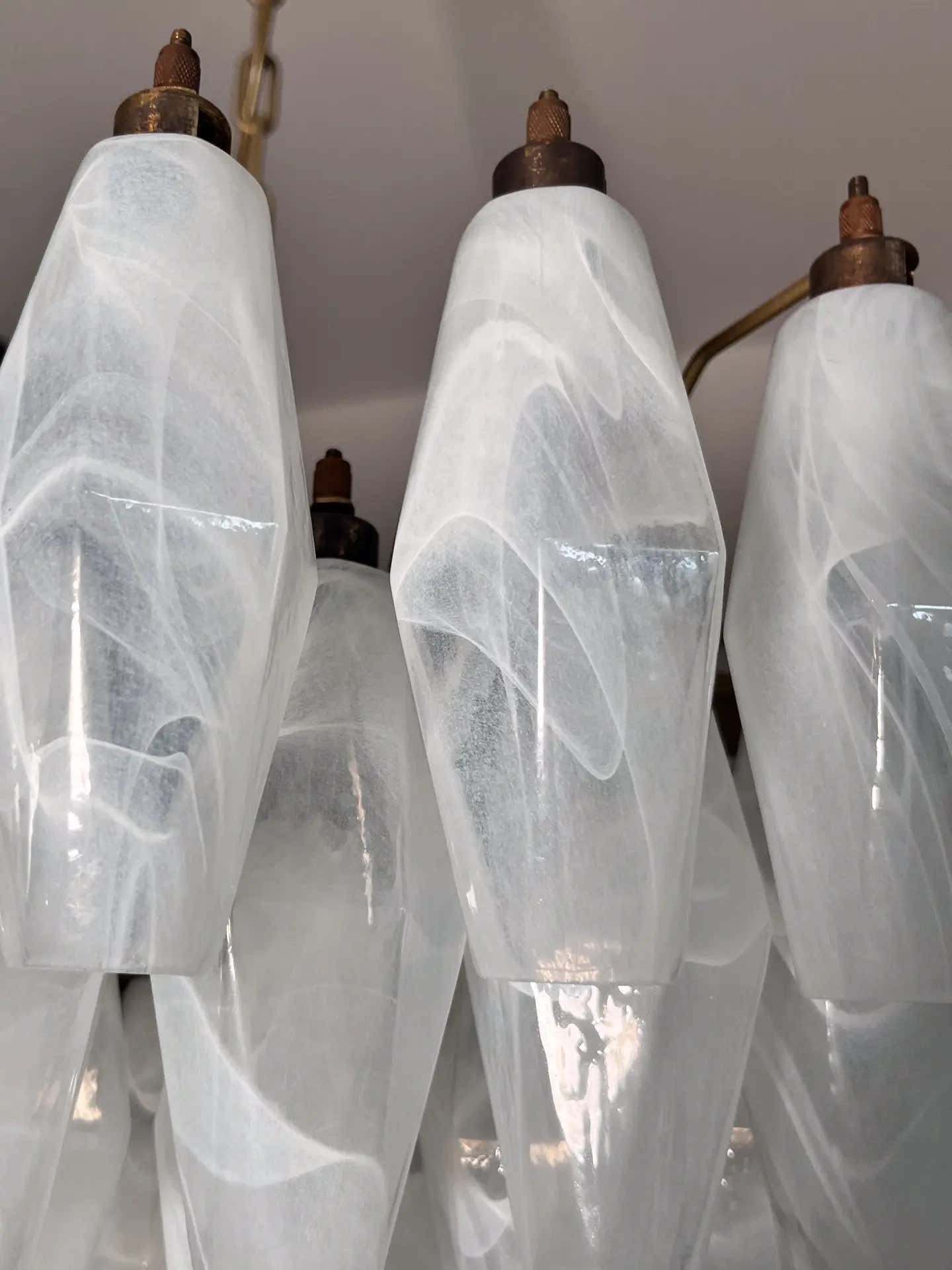 Murano Chandelier – Poliedri – 185 glass – White Alabaster