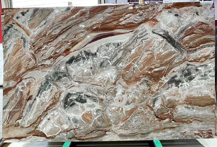 Red Arabescato Orobico Marble Slab