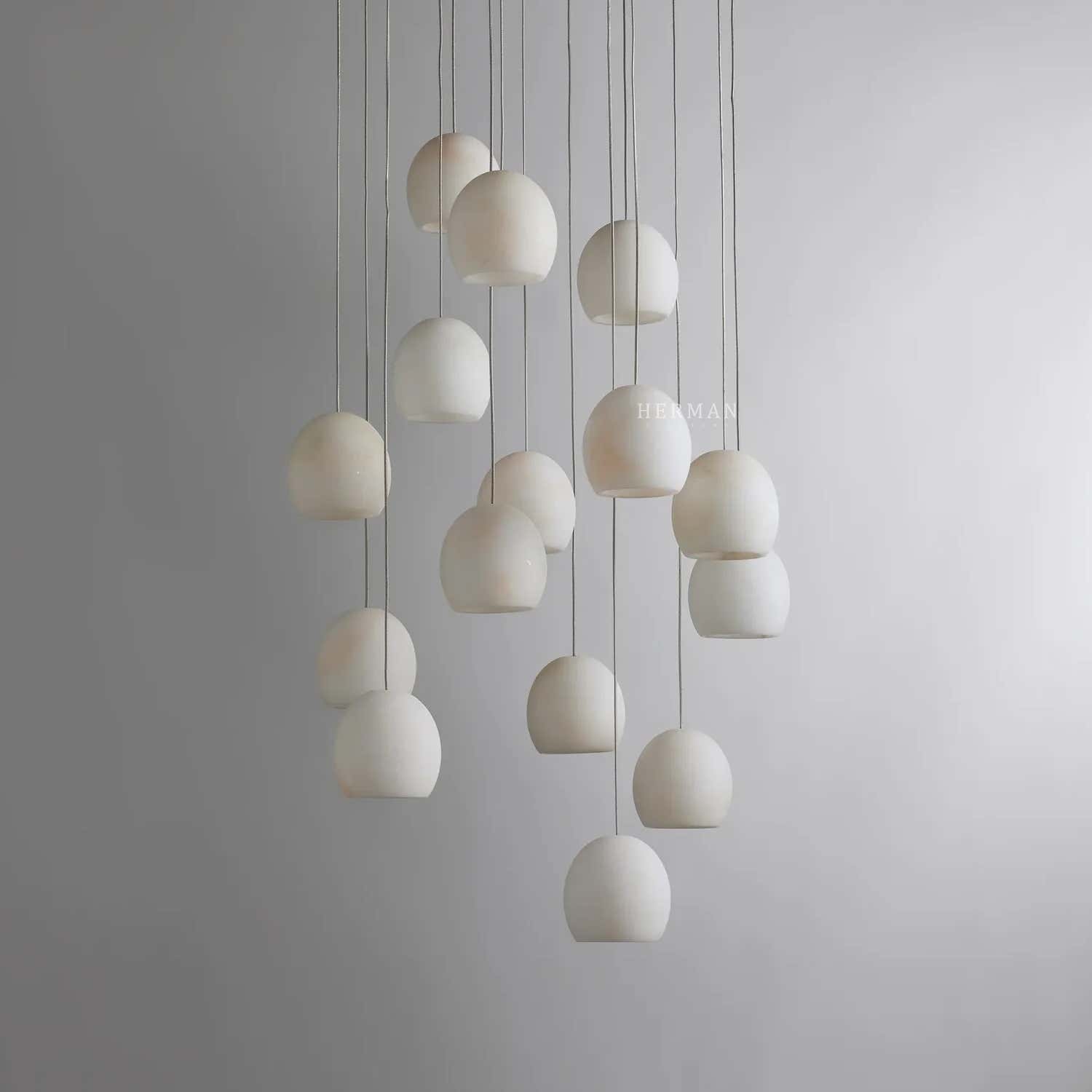 Arica Alabaster Round Chandelier