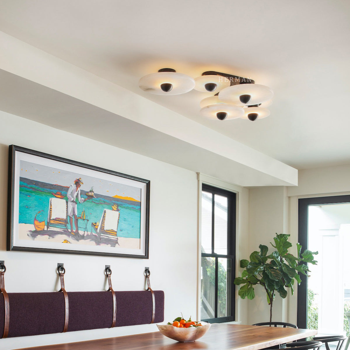 Median Alabaster Flush mount - 4 Surface