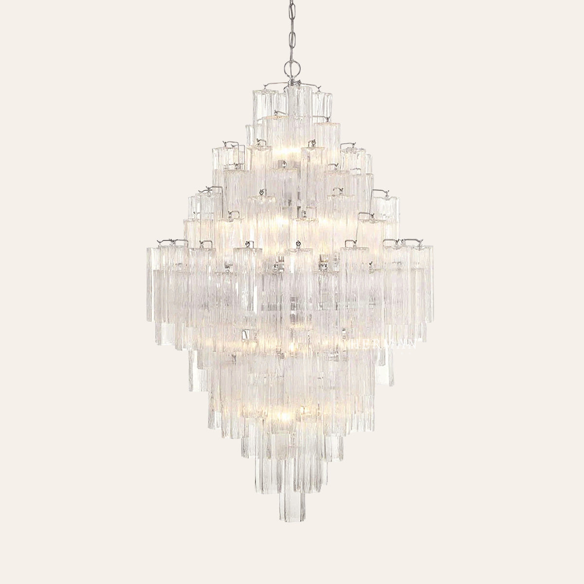 Addis Murano Glass Diamond Chandelier 49"H