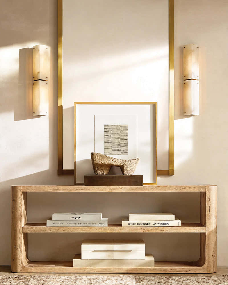 Reynard Alabaster Grand Wall Sconce Light Fixture 13"H 25"H