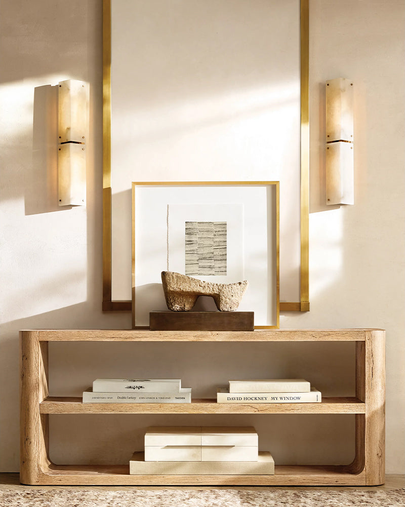 Reynard Alabaster Grand Wall Sconce Light Fixture 13"H 25"H