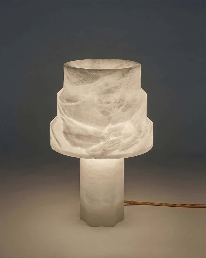 3 Ways Switch Dimmable Conial Alabaster Table Lamp 12in for bedroom