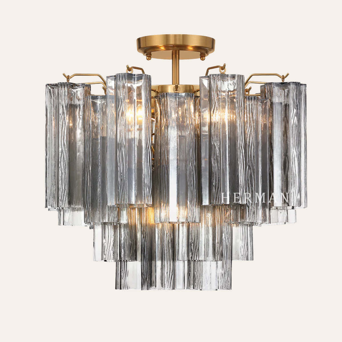 Addis Murano Glass Semi-Flush Ceiling Mount 17''W