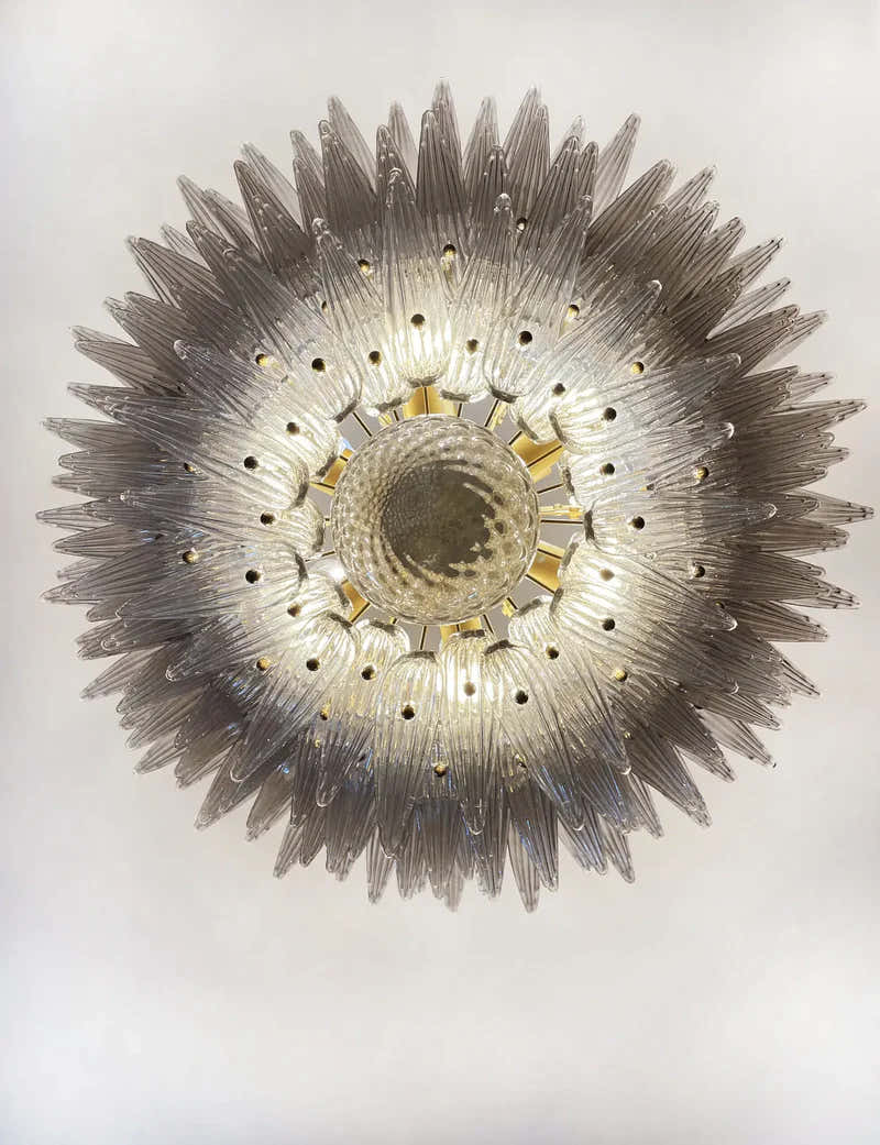 Murano Chandelier – Palmette – 163 glasses – Smoked