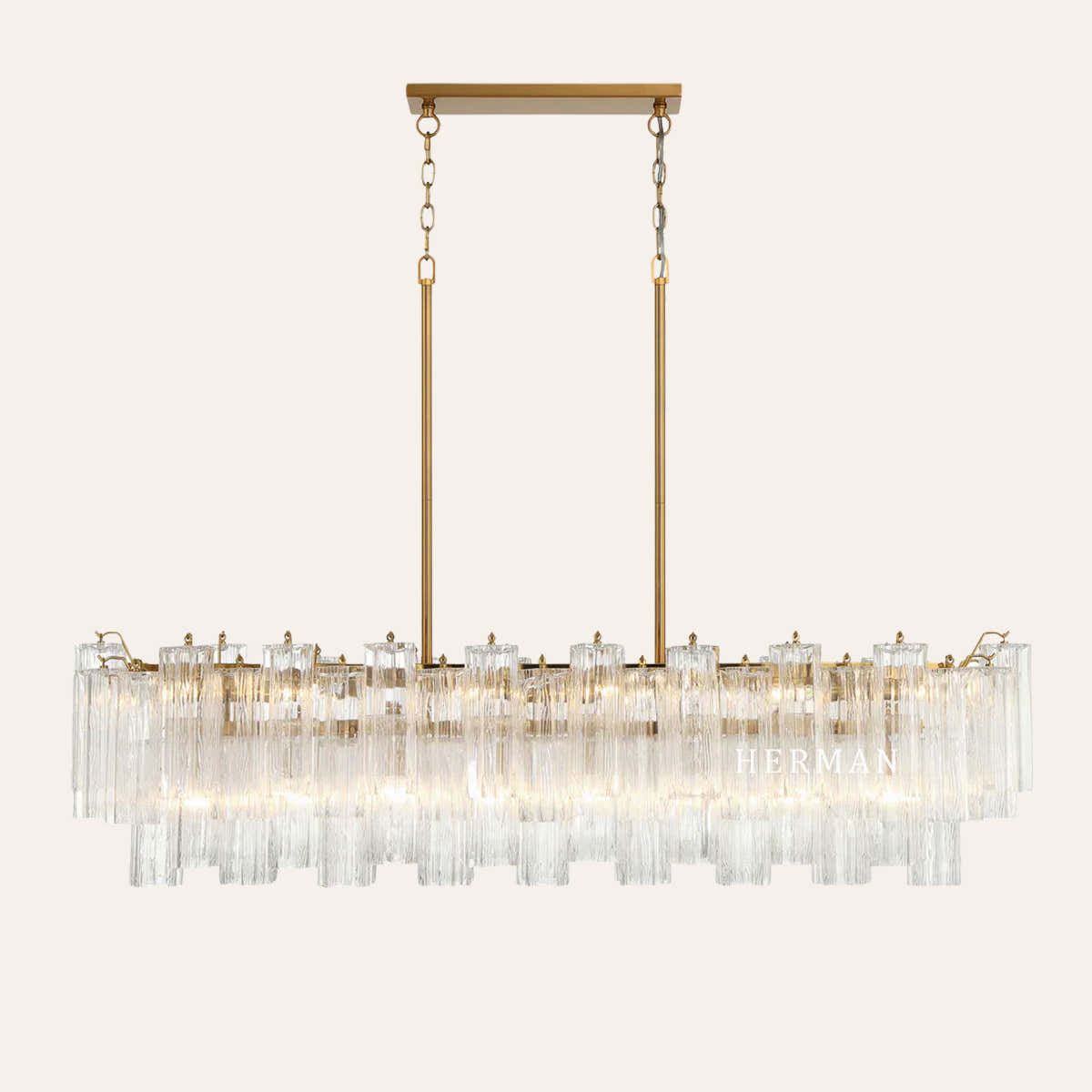 Addis Murano Glass Linear Chandelier 51"
