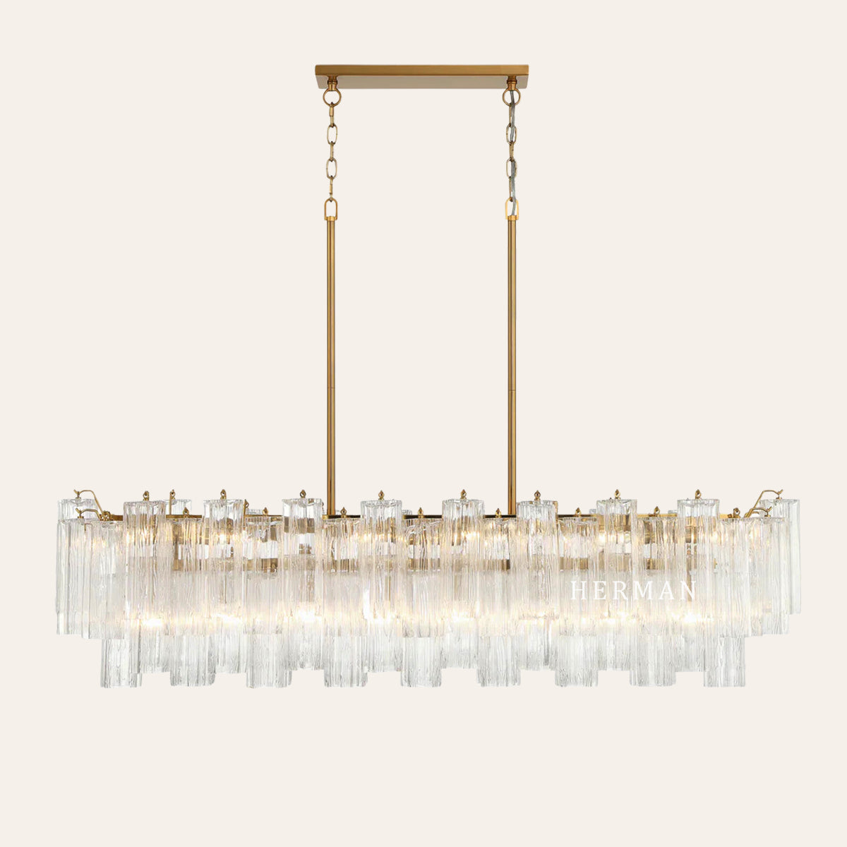 Addis Murano Glass Linear Chandelier 51"