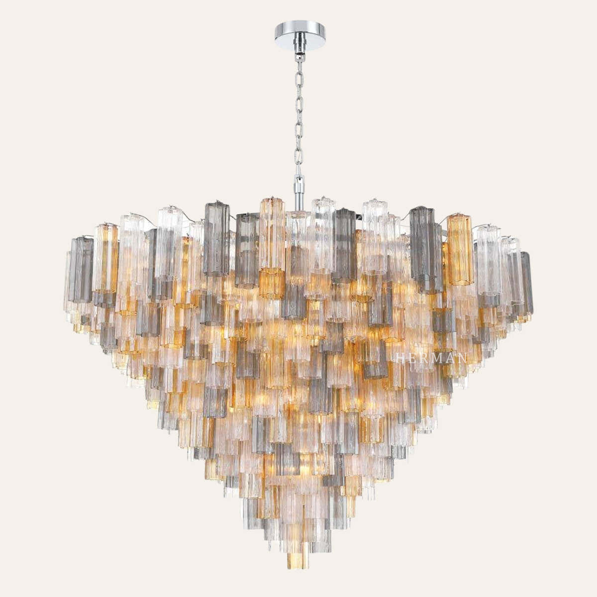 Addis Murano Glass 40 Light Chandelier 62" W