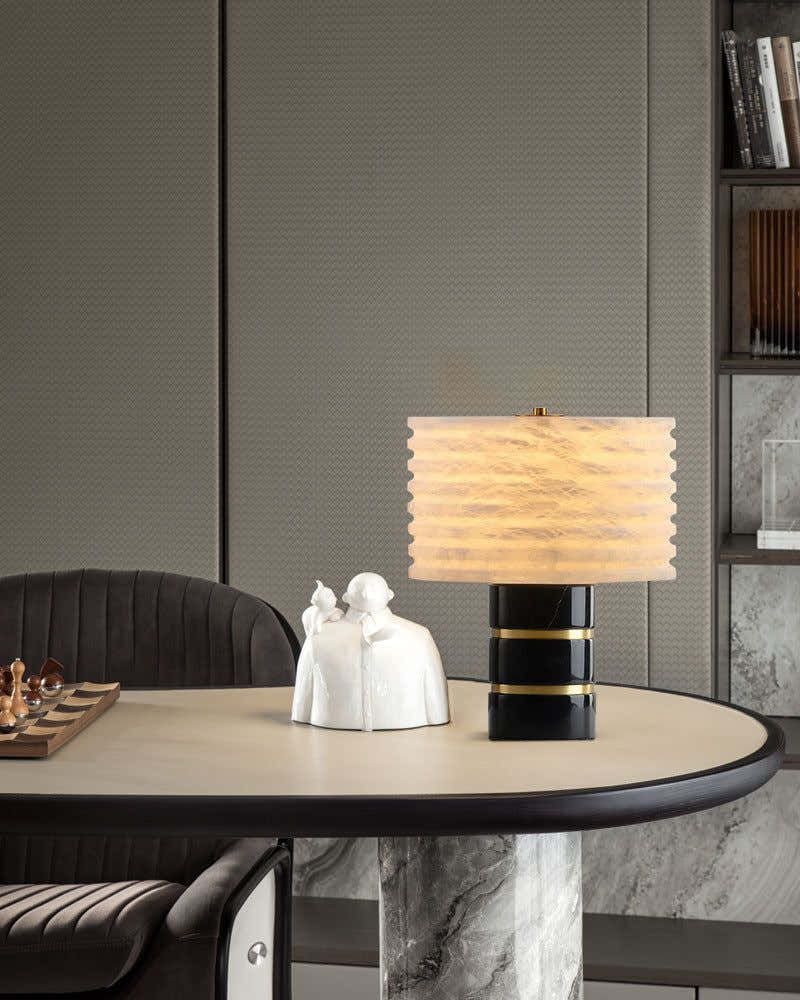Elegant Lighting G9 Cloud Stone Alabaster Table Lamp Wide D10" & D11" 15W